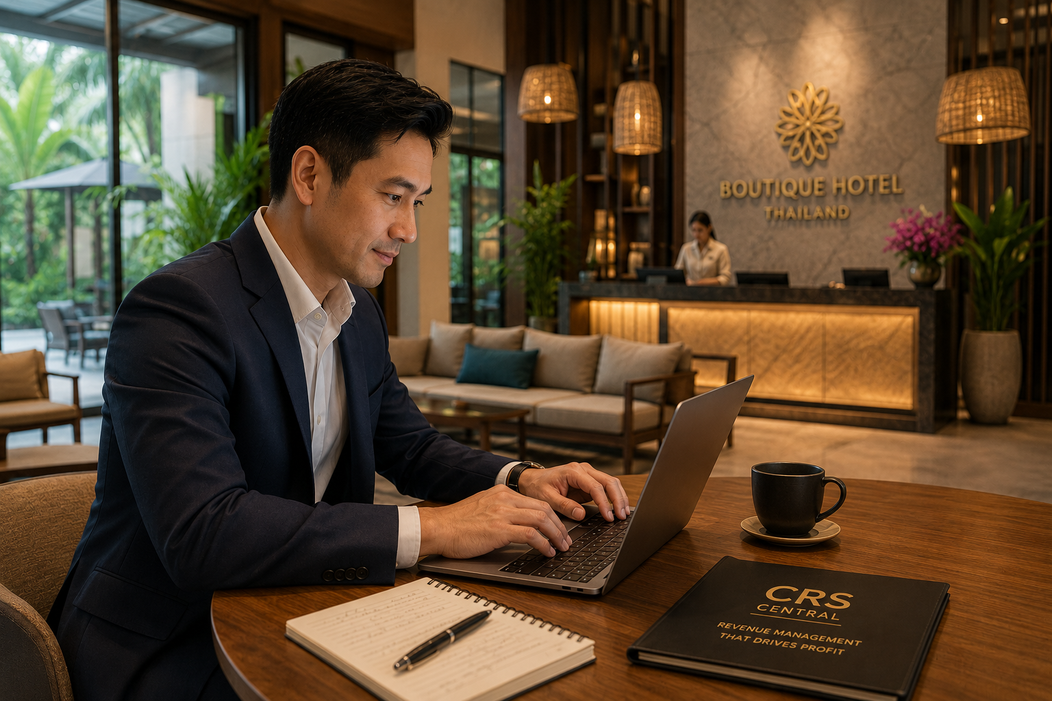 Hotel guest support manager addressing guest concerns