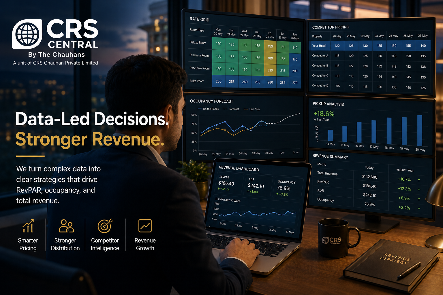 Revenue manager working with rates and occupancies