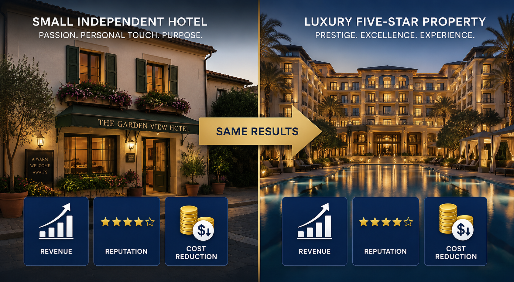 Split Comparison - Independent Hotel vs 5-Star Property