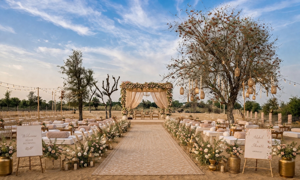 Daytime seating arrangement and venue grounds