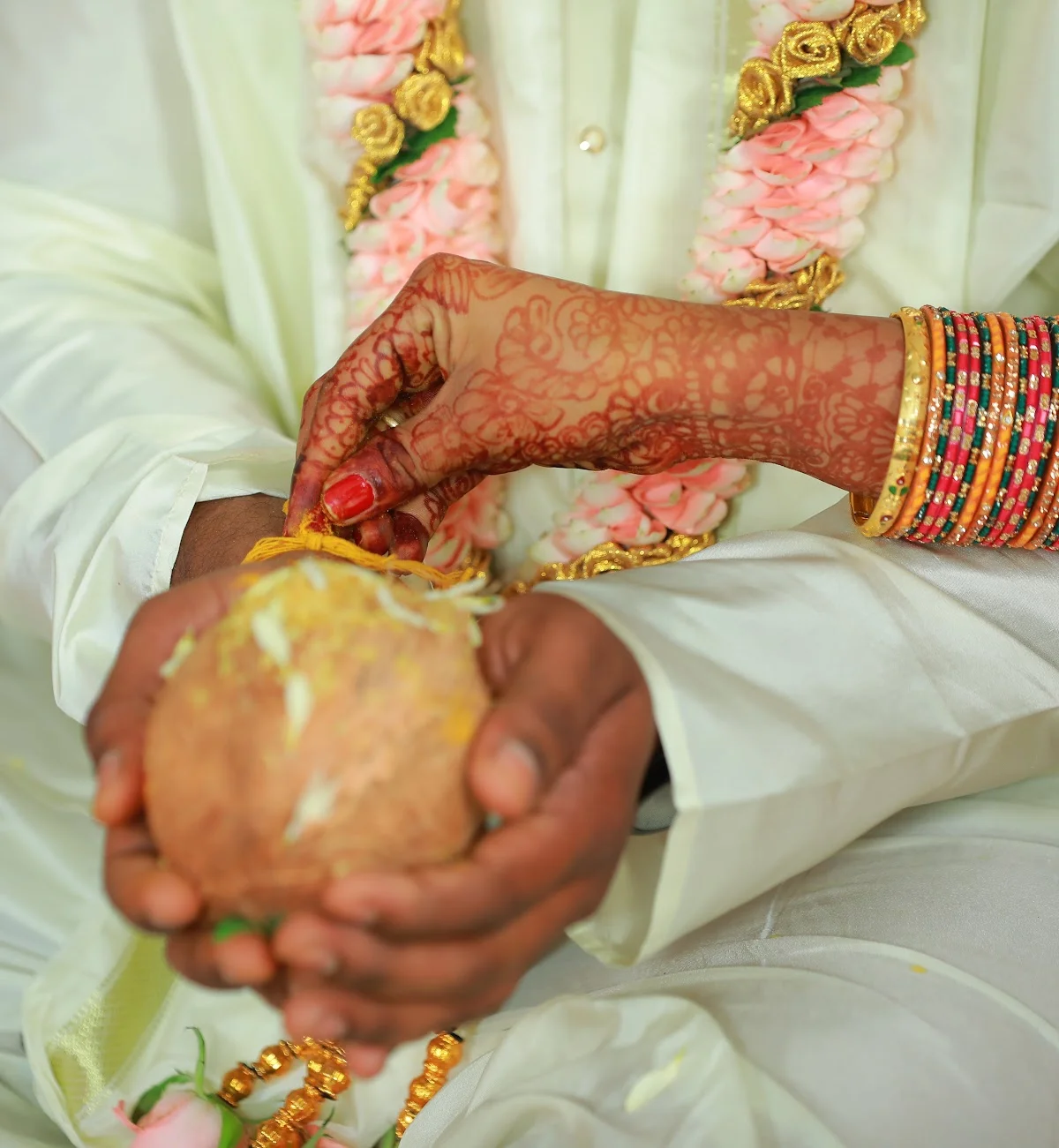 Wedding ritual with mehndi and bangles